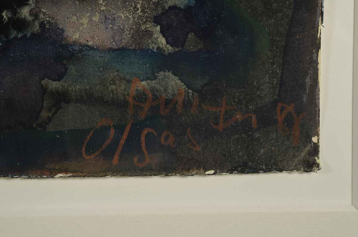 Detail a: Klaus Fussmann, geb. 1938 Velbert, Aquarell auf festem Papier, bezeichnet Olgas Australien, Darstellung des Ayers Rock (Uluru, Australien), ...