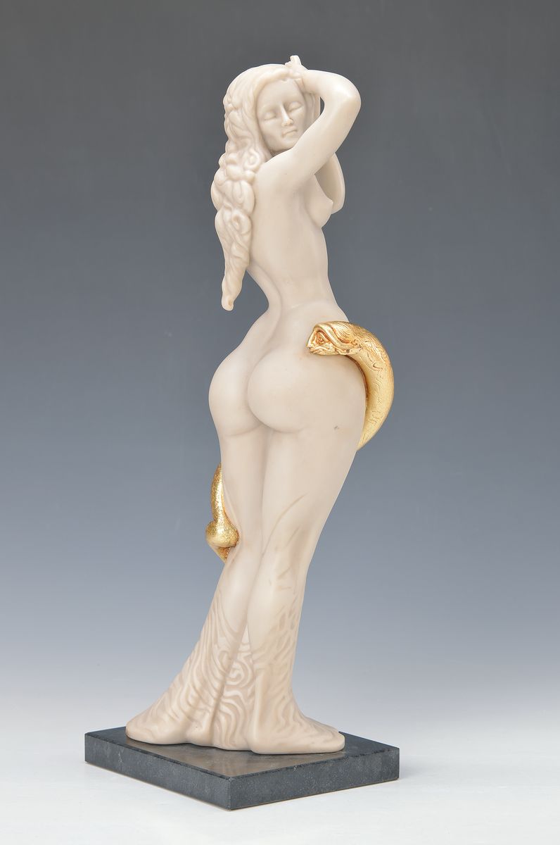 Ernst Fuchs, 1930 - 2015, Frau Loth, polymerer Kunstguss, signiert und num. 300/500, auf Granitsockel, H. 44 cm