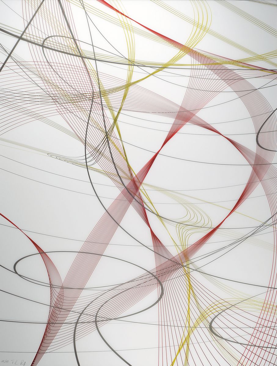 Thomas Ruff, geb. 1958, Zycles, Ditoneprint auf transparenter Polyesterfolie, handsigniert und num. 11/15 aus 2014, Blattgr. 100 x 80 cm, Rahmen: 130 ...