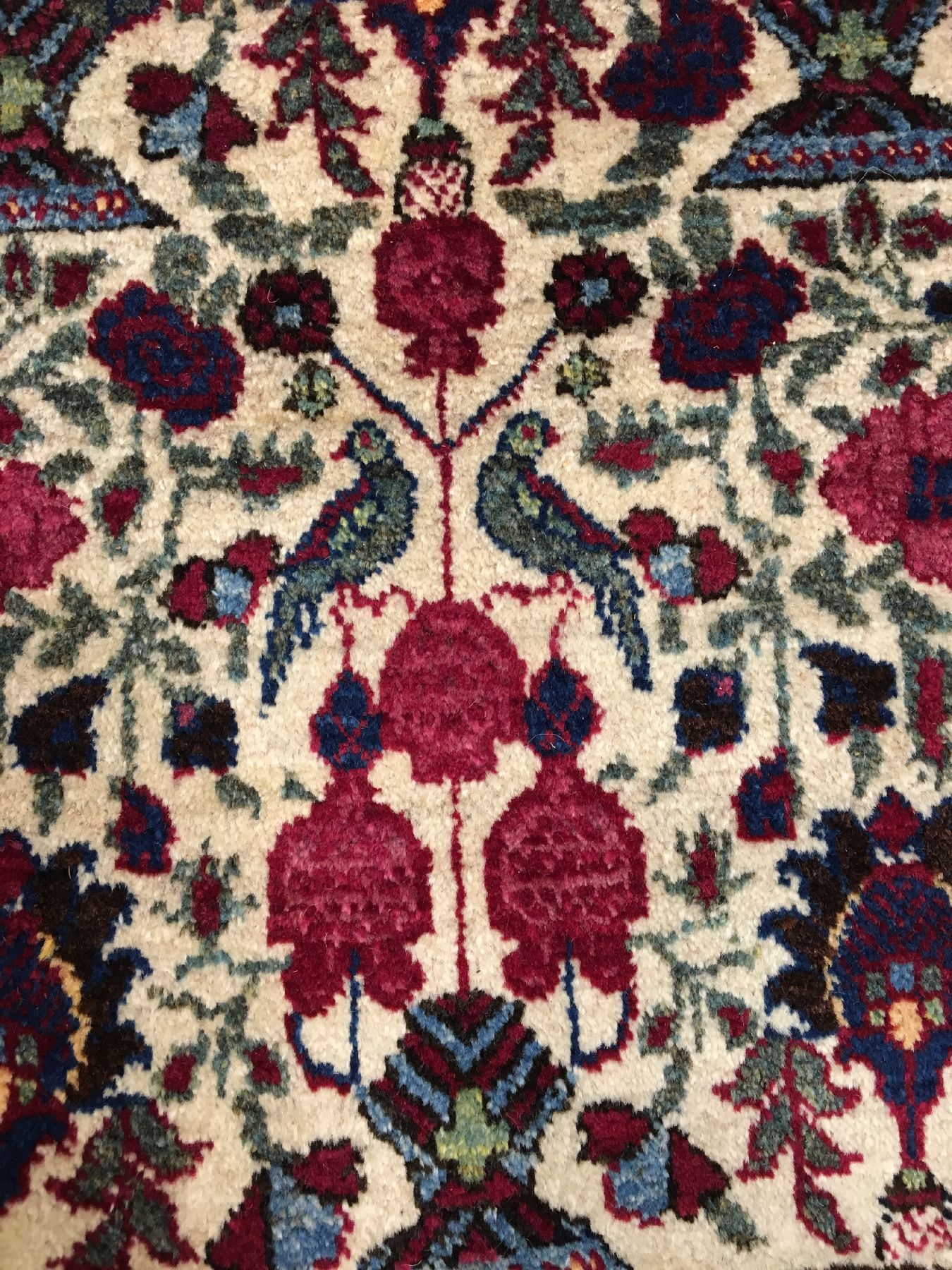 Detail h: Teheran "Zili-Sultani" antik, Zentralpersien, um 1900, Korkwolle geknüpft auf Baumwolle. Feiner Teheran mit Zili-Sultani allover Muster ...