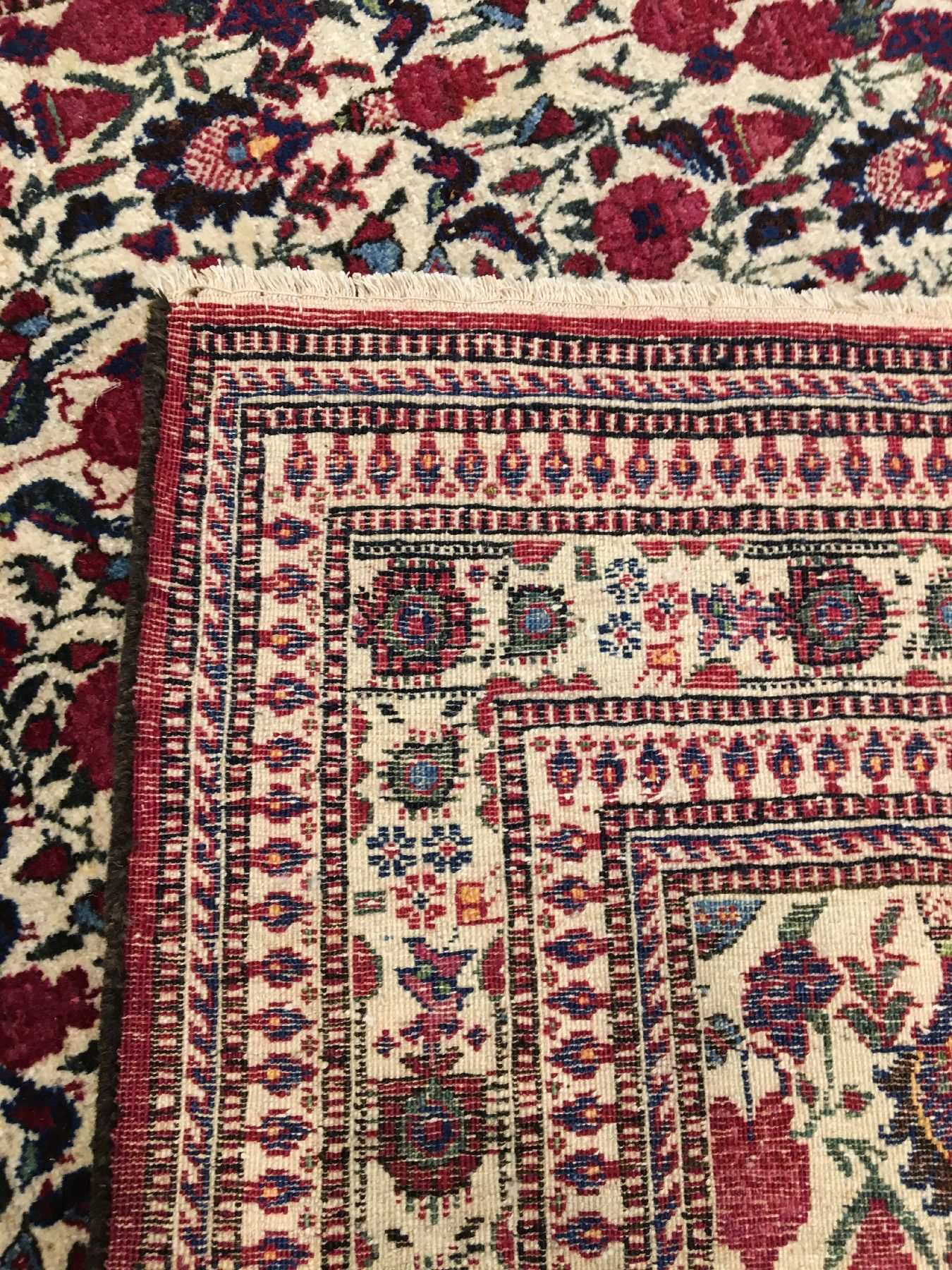 Detail i: Teheran "Zili-Sultani" antik, Zentralpersien, um 1900, Korkwolle geknüpft auf Baumwolle. Feiner Teheran mit Zili-Sultani allover Muster ...