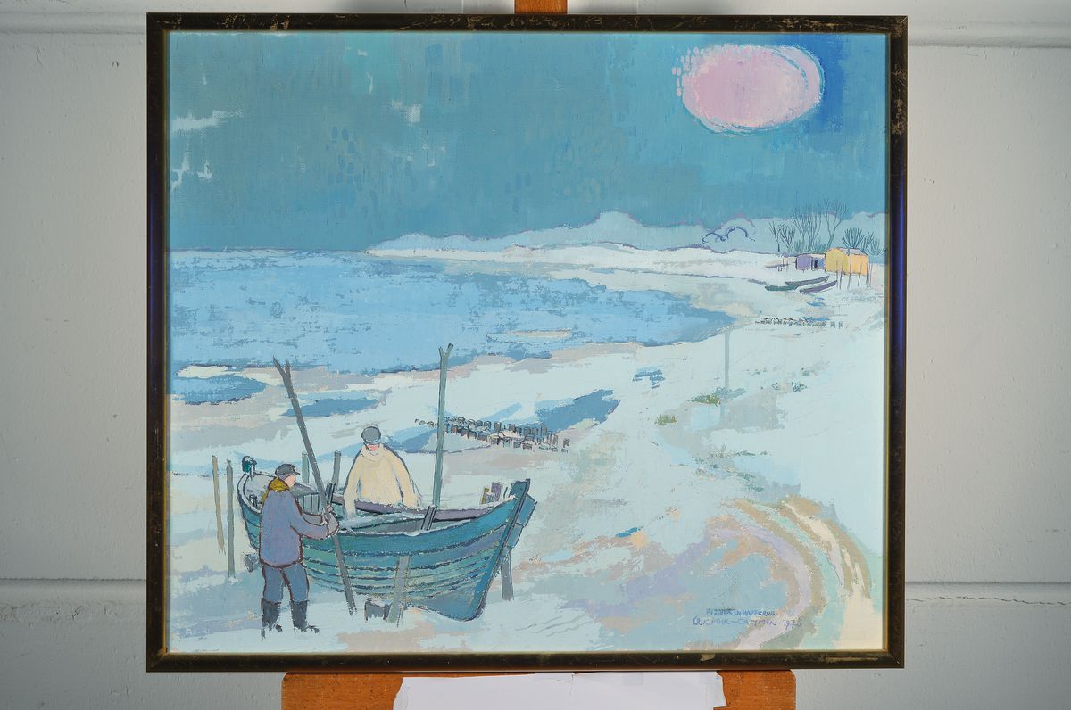 Detail k: Erik Pohl-Cammin, geb. 1911 Stettin, Fischer in Haffkrug, Öl/Lwd, rechts unten betitelt, signiert und dat. 1976, ca. 60x70cm, R.