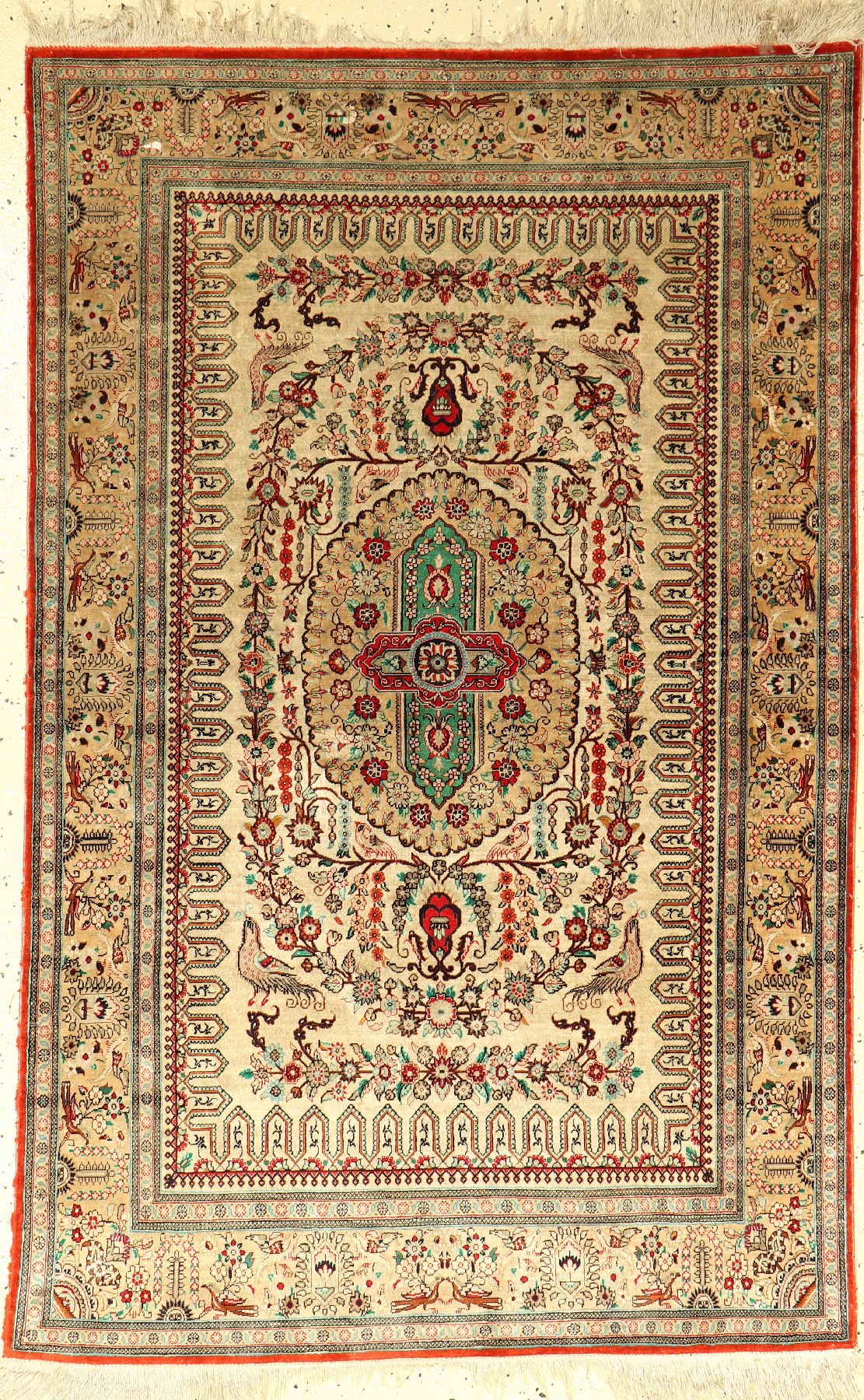 Ghom Seide, Persien, ca. 50 Jahre, reine Naturseide, ca. 160 x 102 cm, EHZ: 4