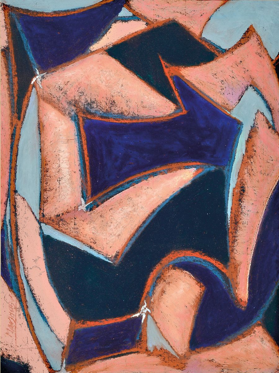 Eric Massholder, geb. 1960 Heidelberg, Mischtechnik auf Karton, sign., unter Glas gerahmt , gesamt ca. 85x65 cm
