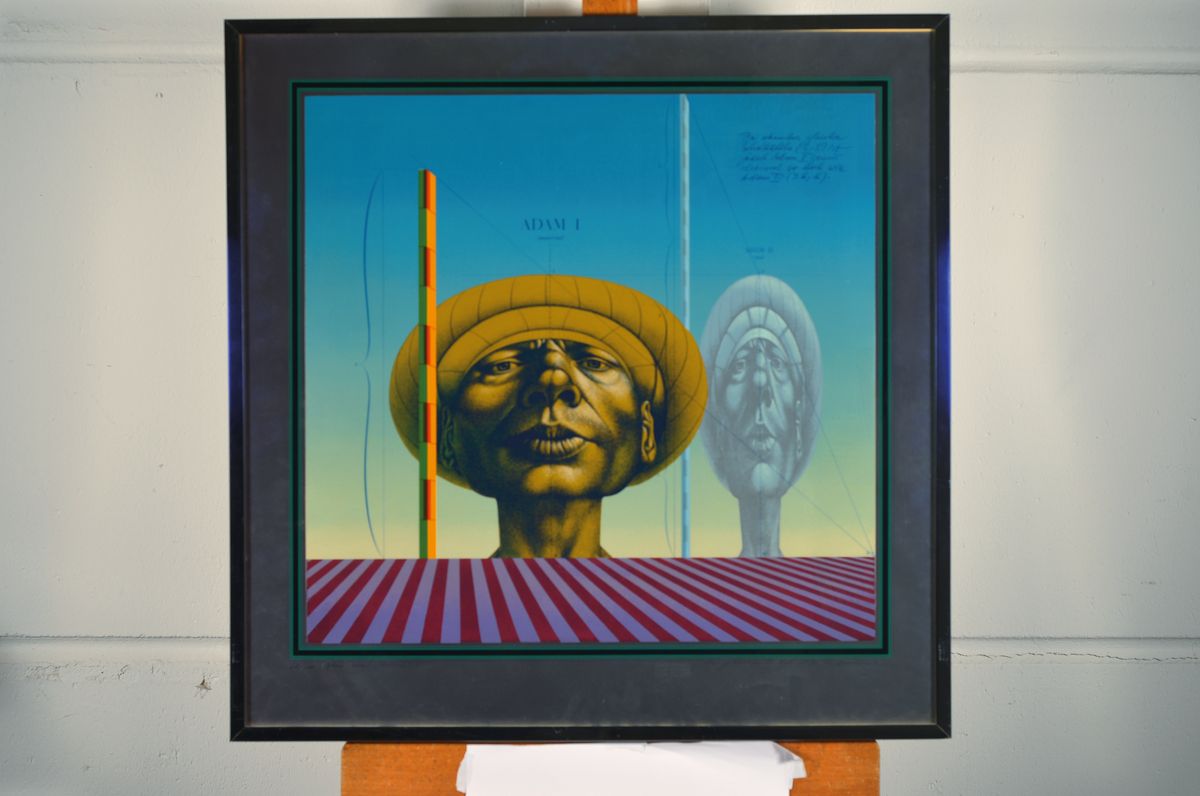 Detail k: Rudolf Hausner, 1914-1995, Adam maßstäblich, Farbserigraphie, signiert, datiert 1971, num. 62/200, ca. 51x51cm, PP, u.Gl., R. ca. 67x66cm