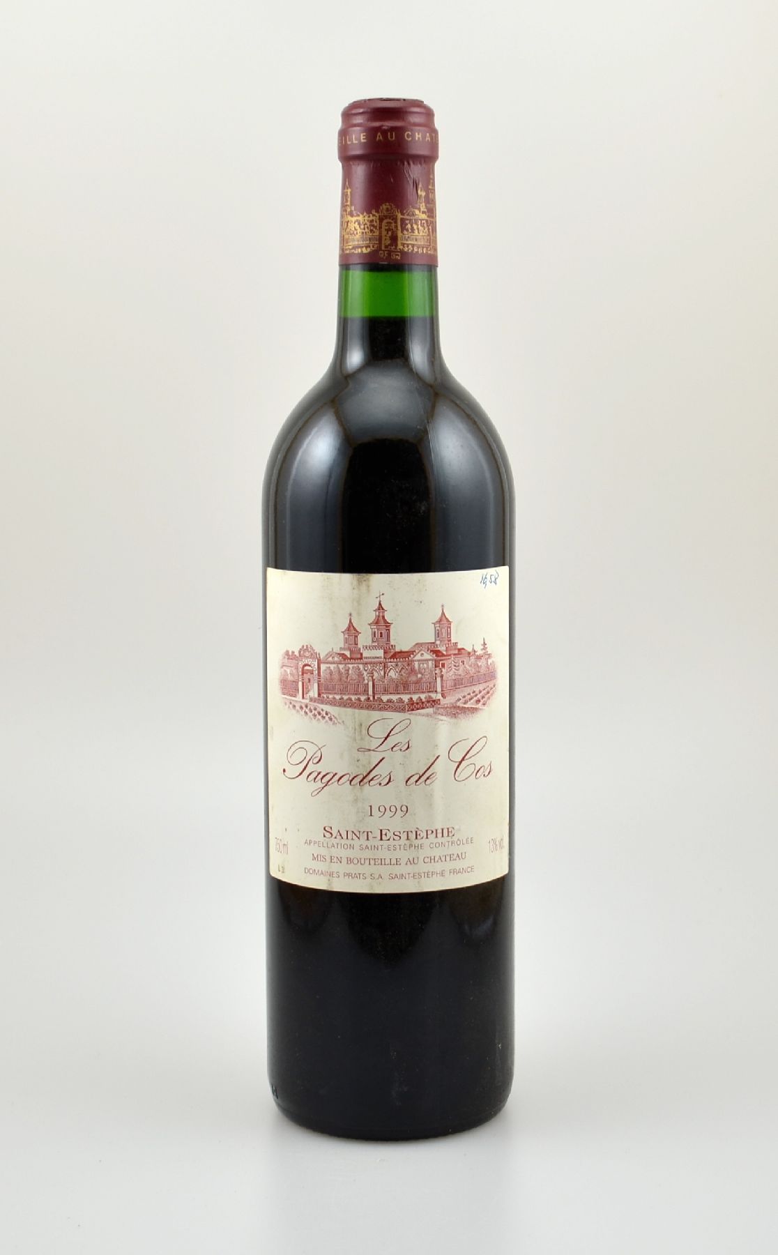 2 Flaschen 1999 Les Pagodes de Cos, Saint-Estephe, 2. Wein von Chateau Cos d'Estournel, je ca. 75 cl, 13 % Vol., Füllstände: je ca. into neck, ...