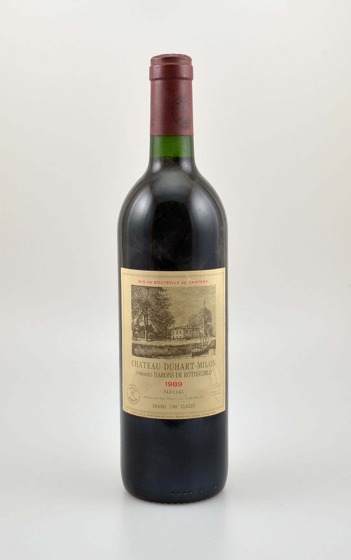 1 Flasche 1989 Chateau Duhart-Milon, Pauillac, Domaines Barons de Rothschild, ca. 75 cl, 12,5 % Vol., Füllstand: ca. into neck, unverkostet, ...