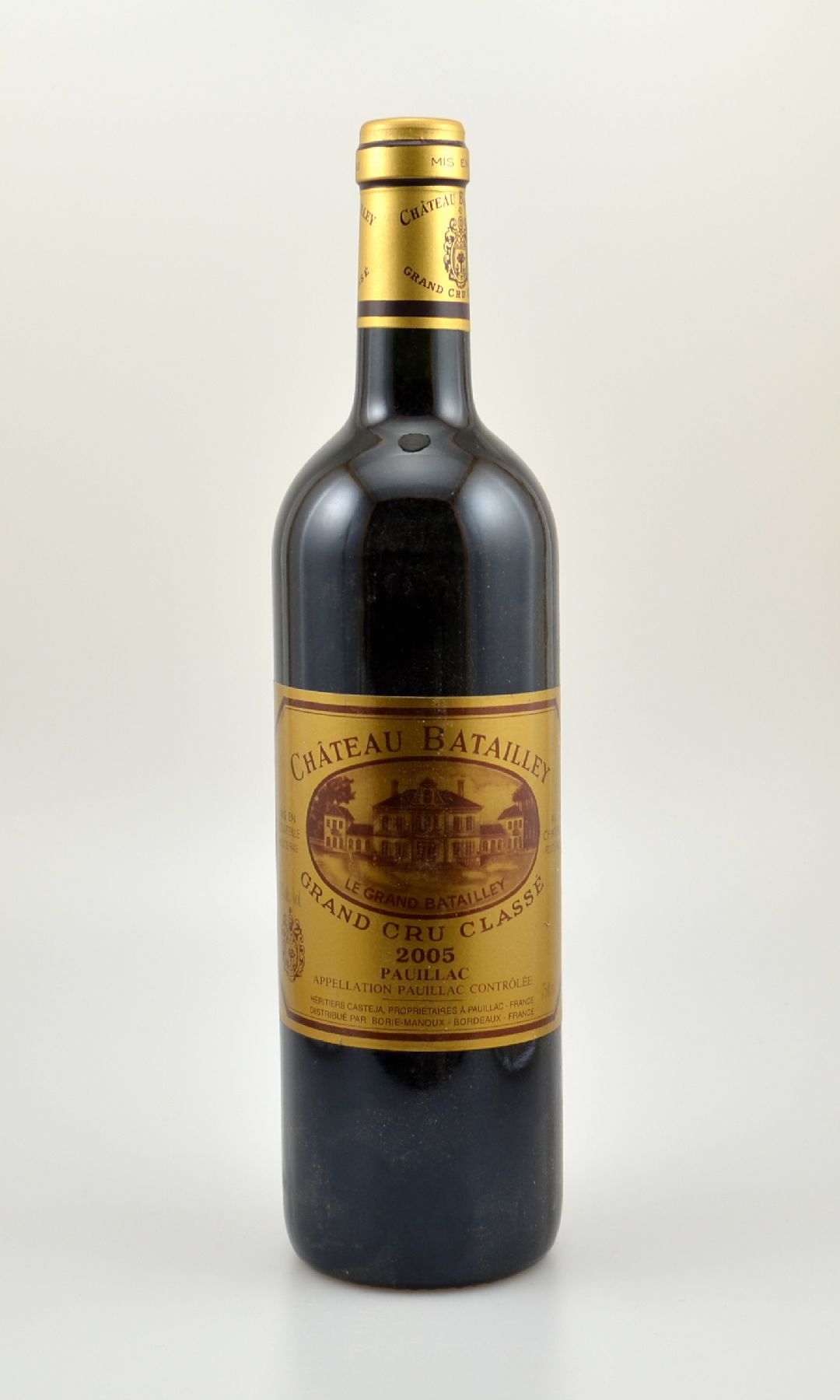 1 Flasche 2005 Chateau Batailley, Pauillac, Grand Cru Classe, ca. 75 cl, 13 % Vol., Füllstand: ca. into neck, unverkostet, Provenienz: Aus einer ...