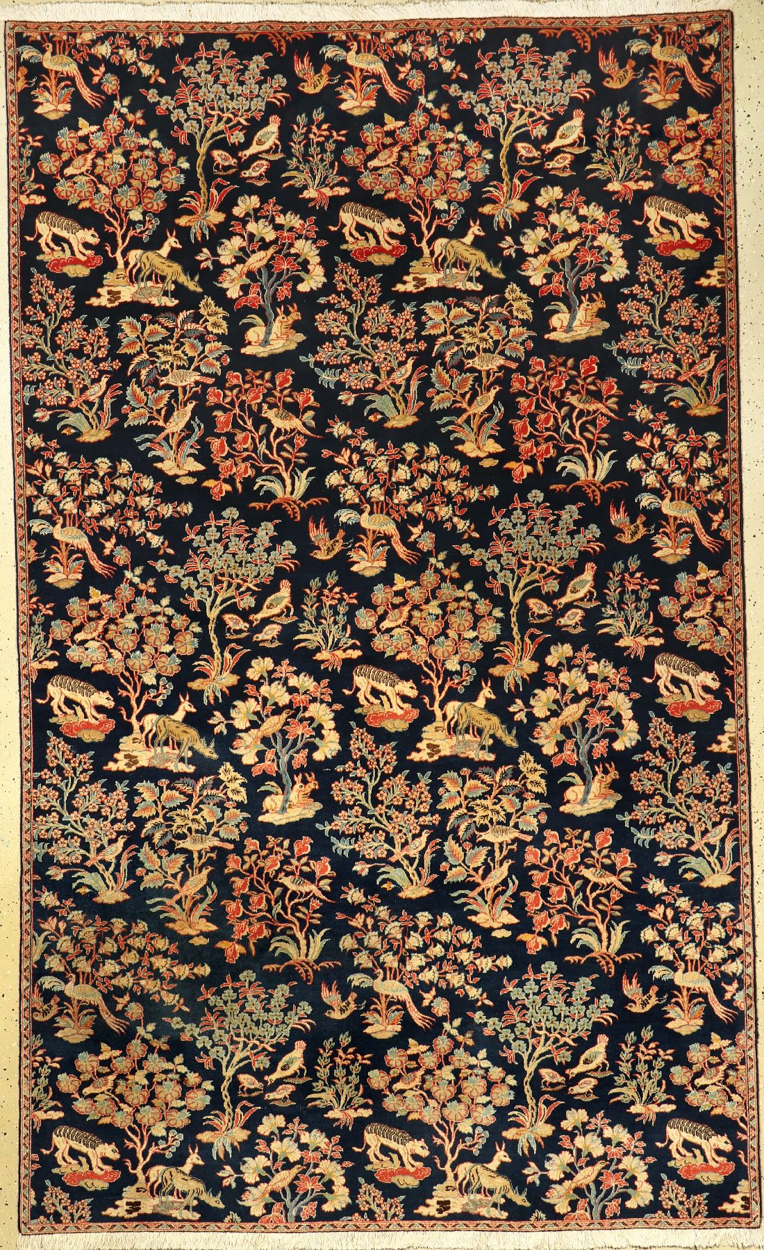 Ghom, Persien, ca. 50 Jahre, Wolle auf Baumwolle, ca. 282 x 173 cm, EHZ: 3,alle vier Seiten reduziert.