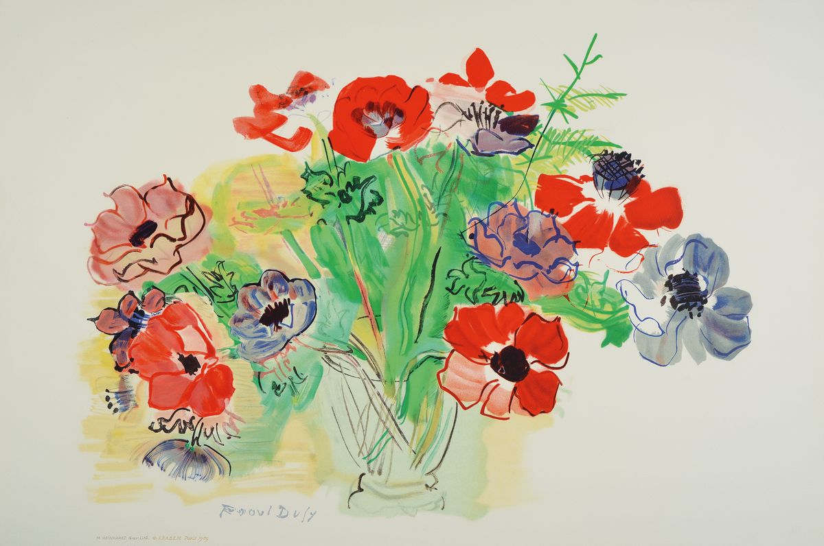 Raoul Dufy, 1877-1953, Farblithografie auf Bütten, im Stein sign., Blindstempel, Druck/verlag: Atelier Mourlot, Paris 1989, gesamtgr. ca. 53,5x76 cm