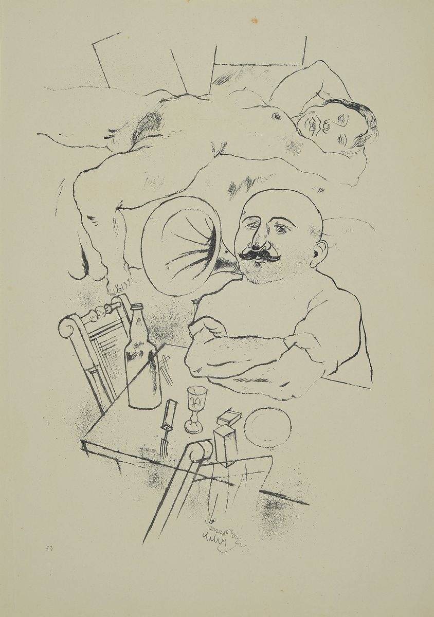 Georges Grosz, 1893-1959, Konvolut aus 3 Lithografien aus Ecce Homo, Malik-Verlag Berlin 1923, leicht gebräunt, PP, gesamt ca. 50x40 cm