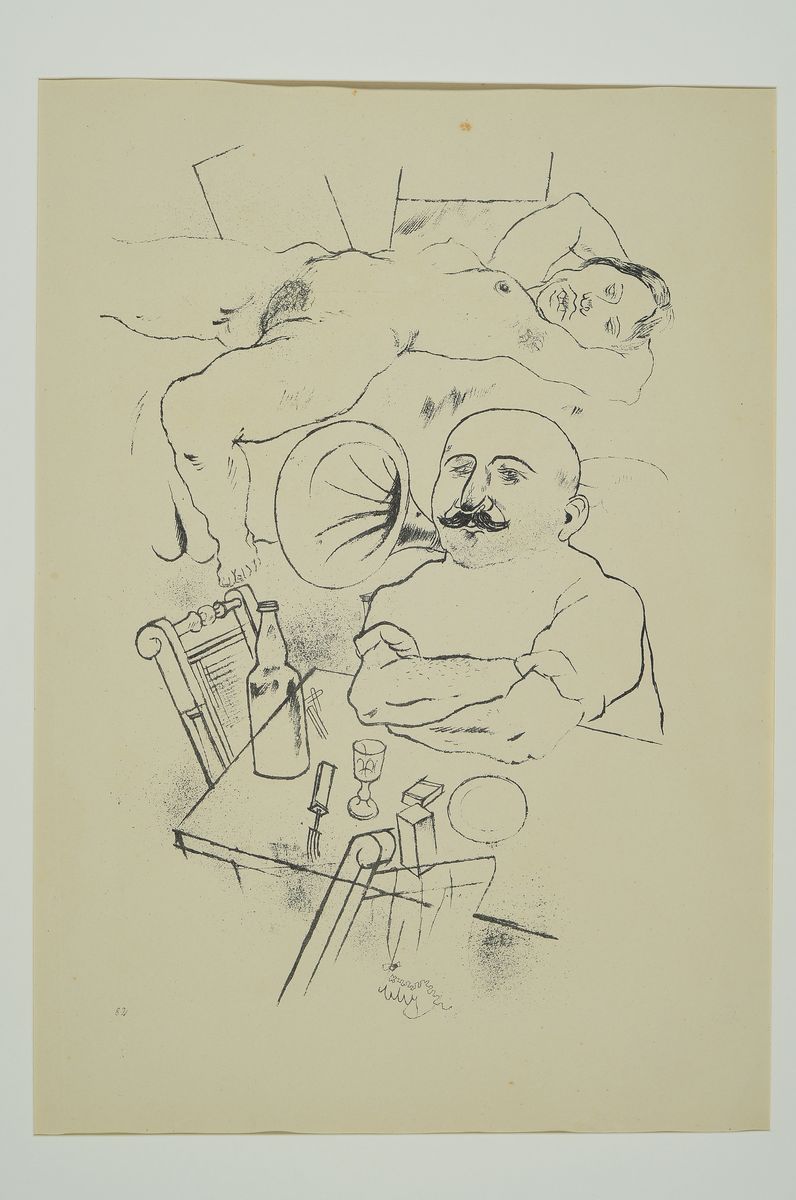 Detail k: Georges Grosz, 1893-1959, Konvolut aus 3 Lithografien aus Ecce Homo, Malik-Verlag Berlin 1923, leicht gebräunt, PP, gesamt ca. 50x40 cm