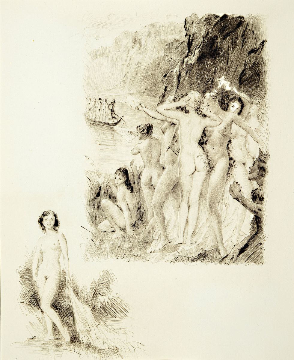 Detail a: Paul Emile Becat, 1885-1960, Konvolut aus 3 Radierungen auf Bütten , Verlag: Leblanc, Baniyan Paris 1959, PP, gesamt ca. 50x40 cm