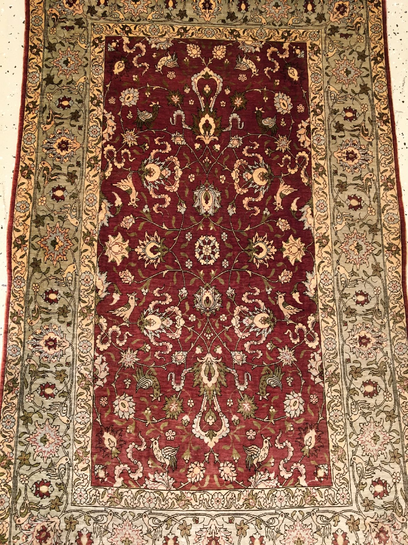 Detail a: Feiner Seiden Hereke "Özipek" alt (Signiert), Türkei, um 1950/1960, reine Naturseide. Feiner Seiden Hereke aus den Meisterwerkstätten ...