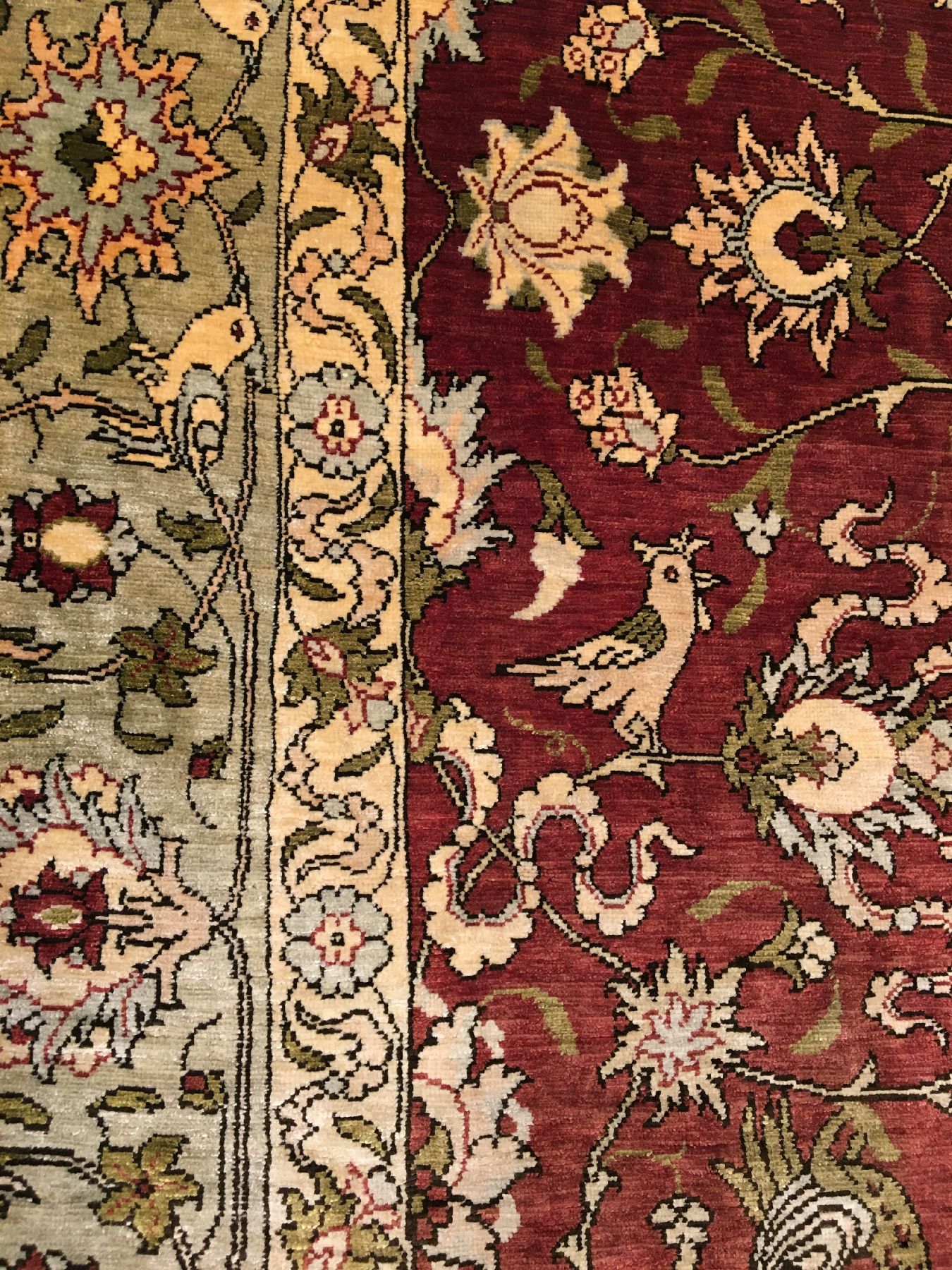 Detail f: Feiner Seiden Hereke "Özipek" alt (Signiert), Türkei, um 1950/1960, reine Naturseide. Feiner Seiden Hereke aus den Meisterwerkstätten ...