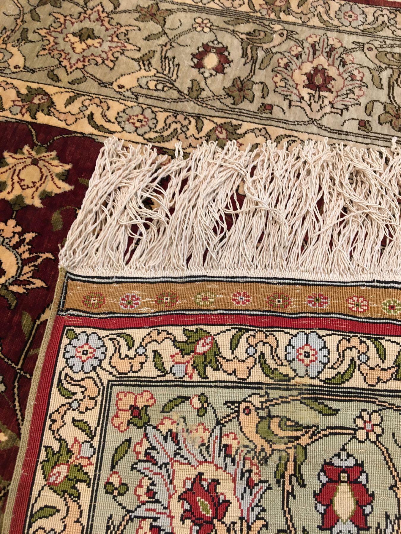 Detail g: Feiner Seiden Hereke "Özipek" alt (Signiert), Türkei, um 1950/1960, reine Naturseide. Feiner Seiden Hereke aus den Meisterwerkstätten ...