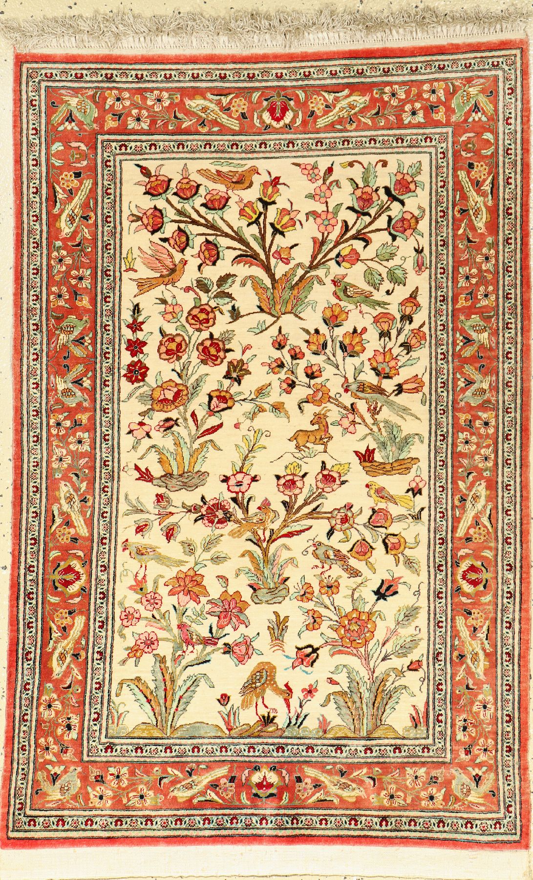 Seiden Ghom fein, Persien, ca. 40 Jahre, reine Naturseide, ca. 118 x 77 cm, EHZ: 2