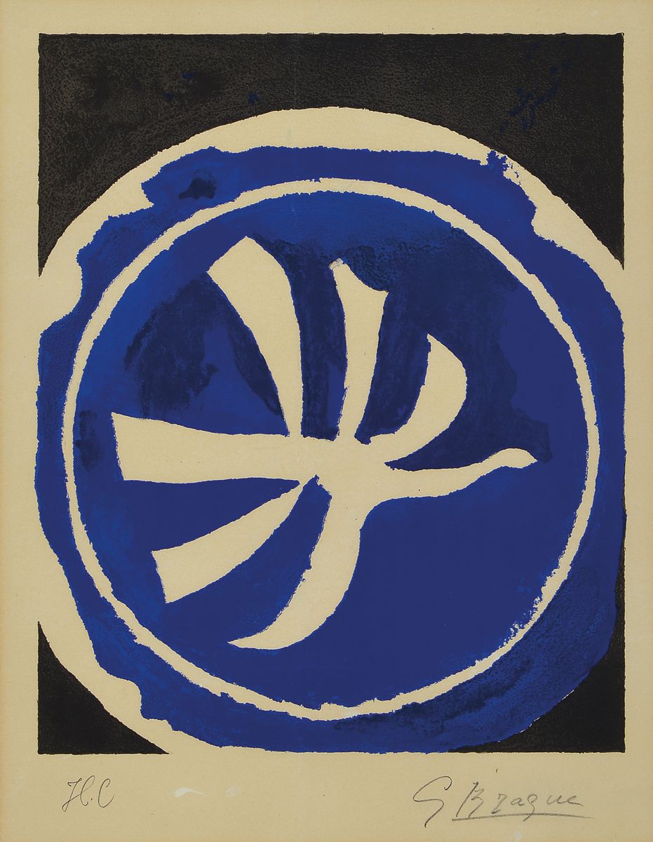 Georges Braque, 1856-1916 Paris, L'Oiseau blanc, Farblithographie von 1961, handsigniert und bezeichnet H.C., Auflage 75 Exempl. plus 15 E.A:. ...