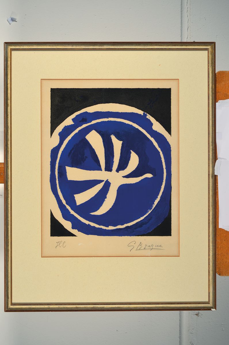 Detail k: Georges Braque, 1856-1916 Paris, L'Oiseau blanc, Farblithographie von 1961, handsigniert und bezeichnet H.C., Auflage 75 Exempl. plus 15 E.A:. ...