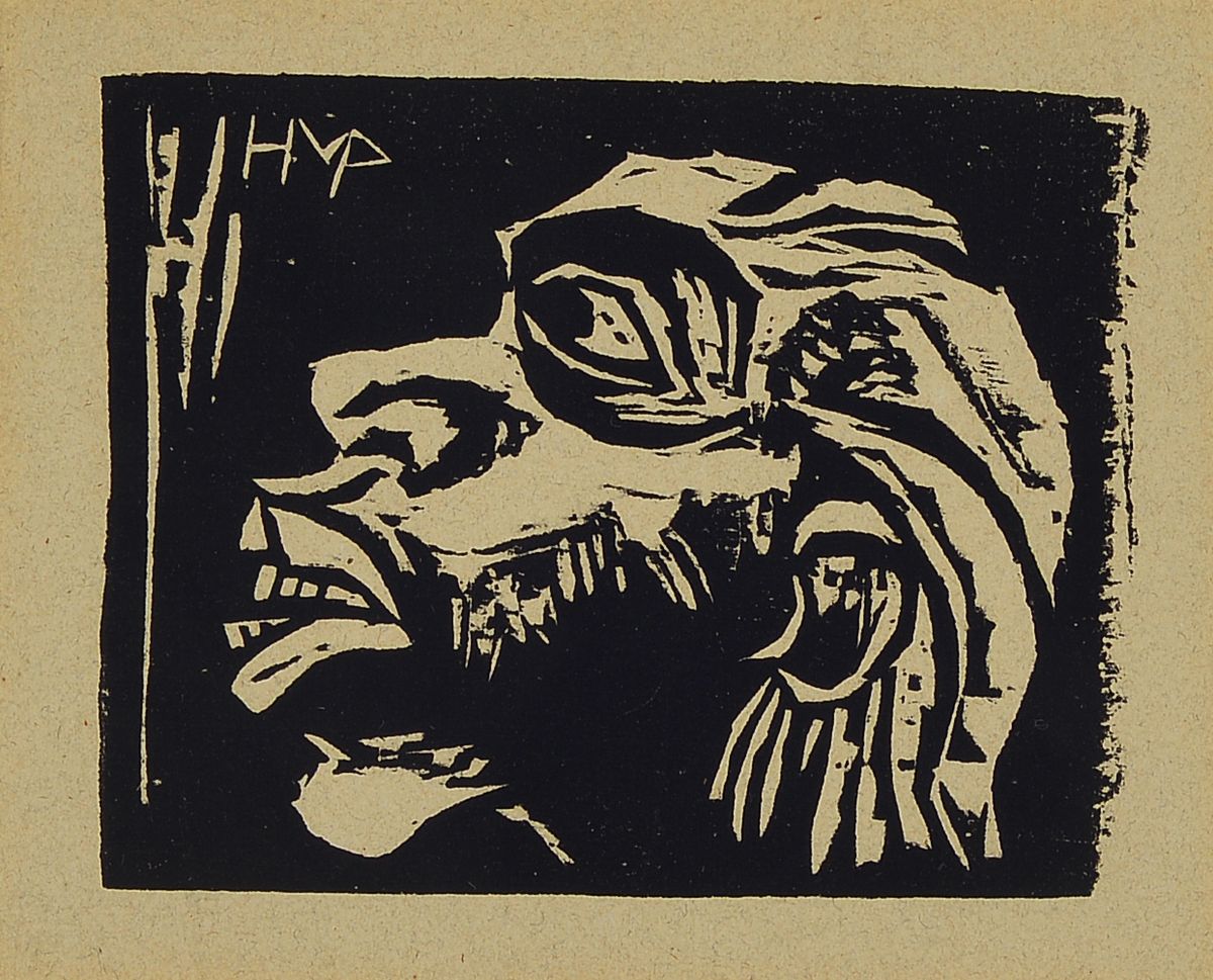 Hermann Max Pechstein, 1881 Zwickau-1955 Berlin, Holzschnitt von 1918, erschienen in einem Teil der Auflage des Gurlitt-Almanach1920, Krüger H 212, ...