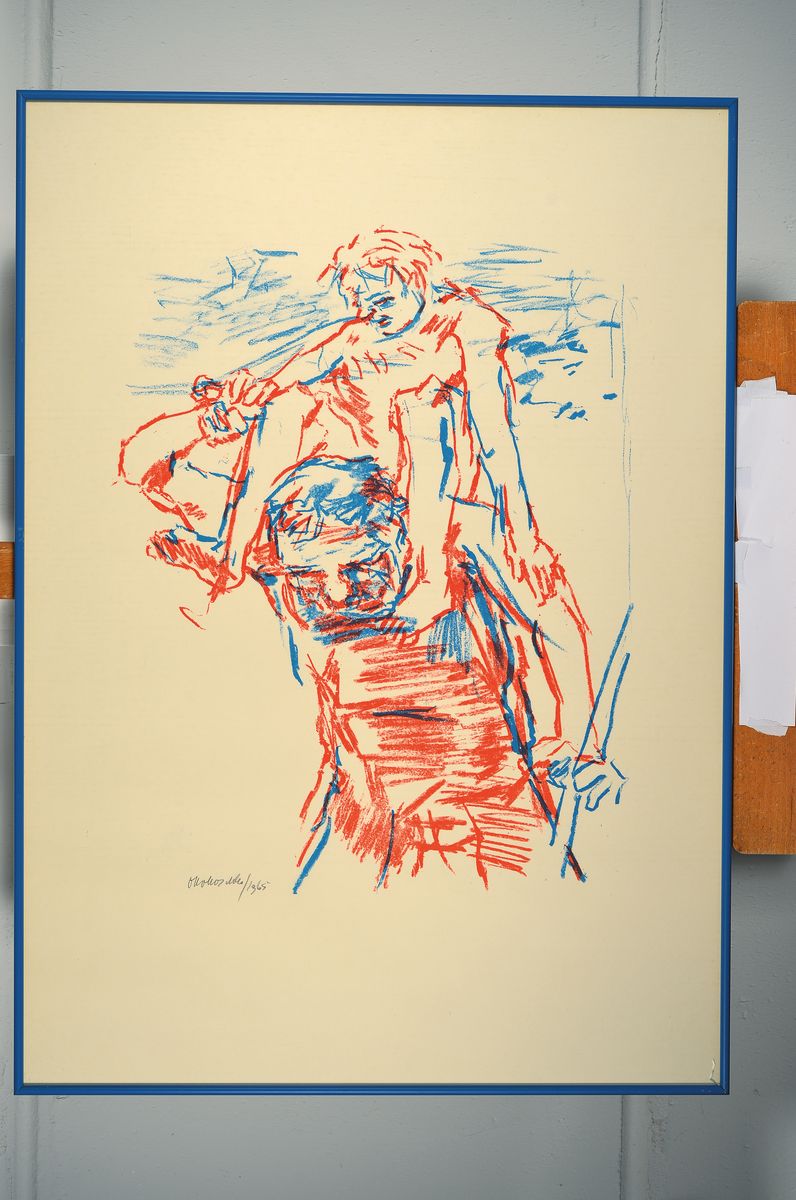 Detail k: Oskar Kokoschka, 1886 Pöchlarn - 1980 MontreuxHl. Christophorus, 1965, Farblithographie, unten links mit Bleistift signiert und dat. 1965, Blattmaß ...
