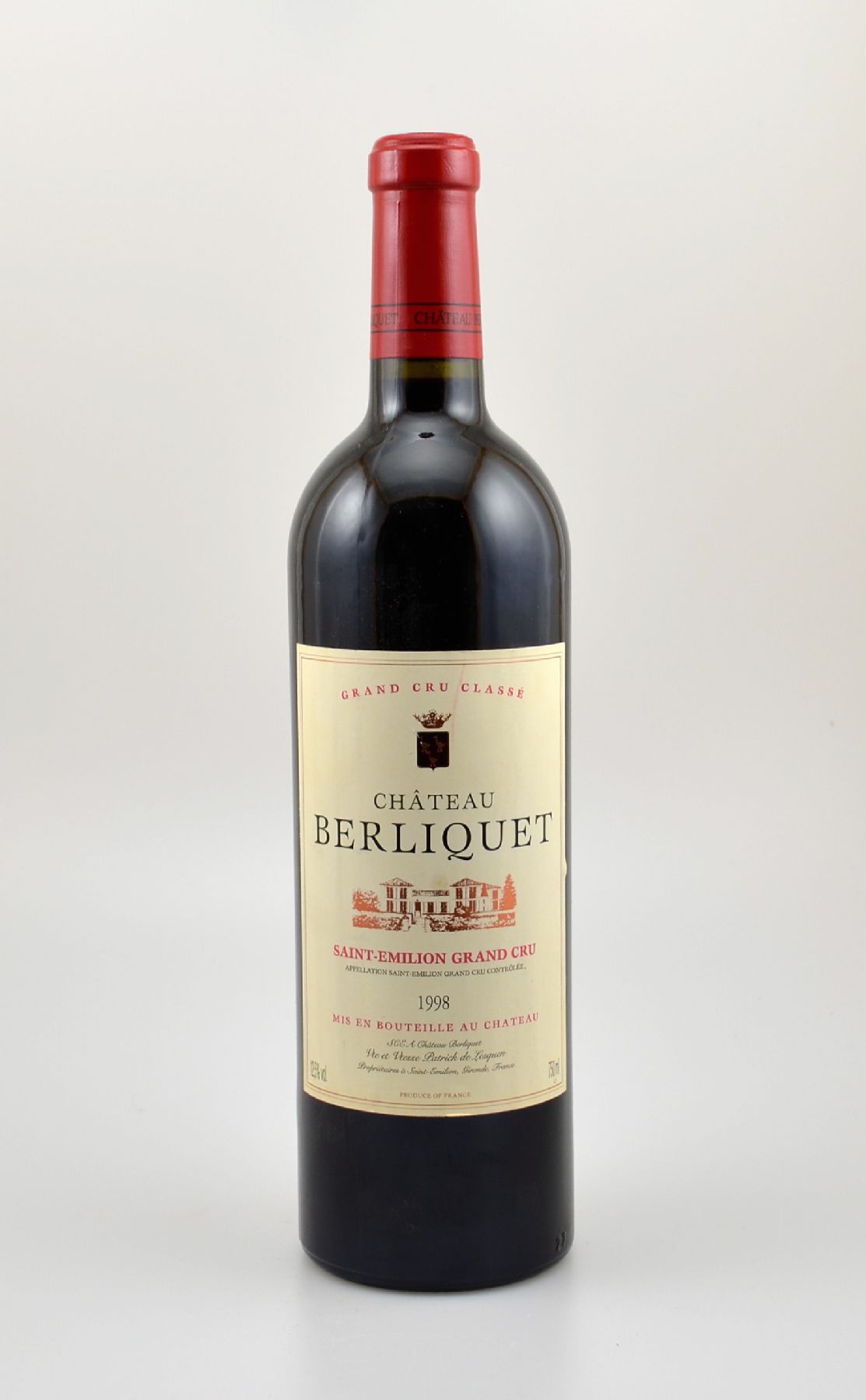 10 Flaschen 1998 Chateau Berliquet, Saint-Emilion Grand Cru, je ca. 75 cl, 12,5 % Vol., Füllstände: je ca. into neck, hervorragende ...