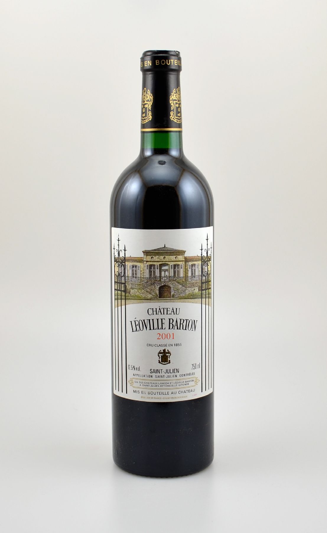 5 Flaschen 2001 Chateau Leoville Barton, Saint-Julien, Grand Cru Classe, je ca. 75 cl, 12,5 % Vol., Füllstände: je ca. into neck, hervorragende ...