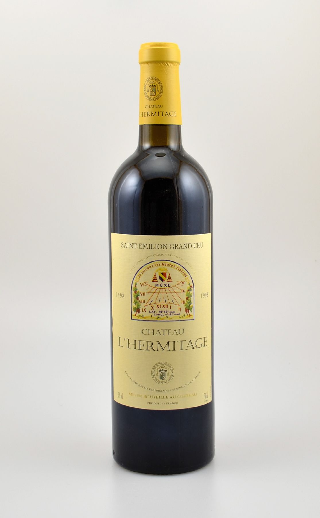 6 Flaschen 1998 Chateau L'Hermitage, Saint-Emilion Grand Cru, je ca. 75 cl, 13 % Vol., Füllstände: je ca. top shoulder, unverkostet, ...