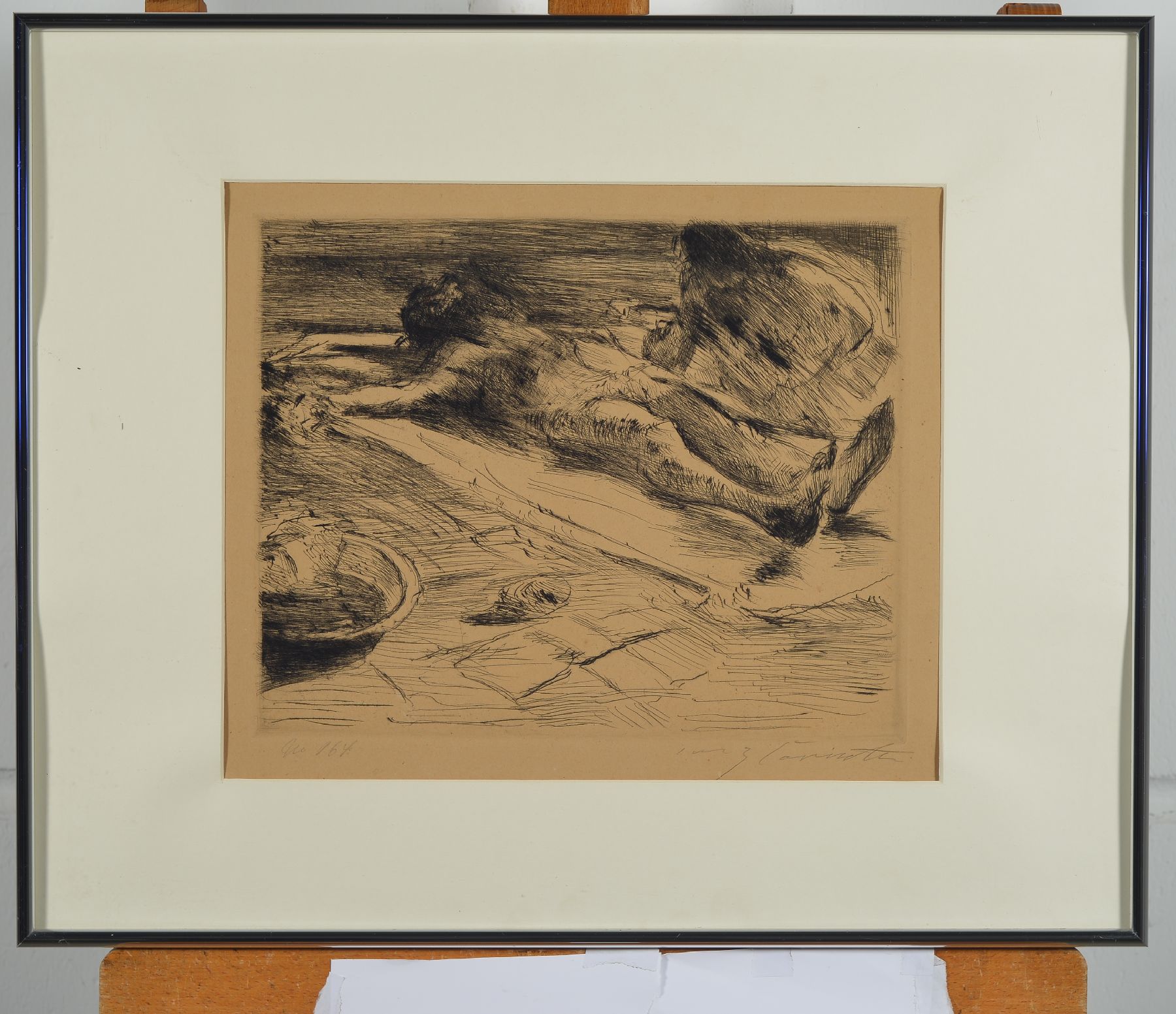 Lovis Corinth, 1858-1925, Beweinung Christi (Pieta), Kaltnadelradierung von 1920, rechts unten handsigniert, links unten num. No. 164, ca. 25.7x32cm, ...