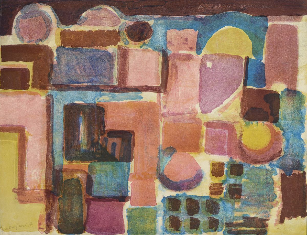 Eduard Bargheer, 1901-1979, Farblithographie von 1972, handsigniert, datiert und num. 62/150, ca. 42x56cm, u.Gl., R.