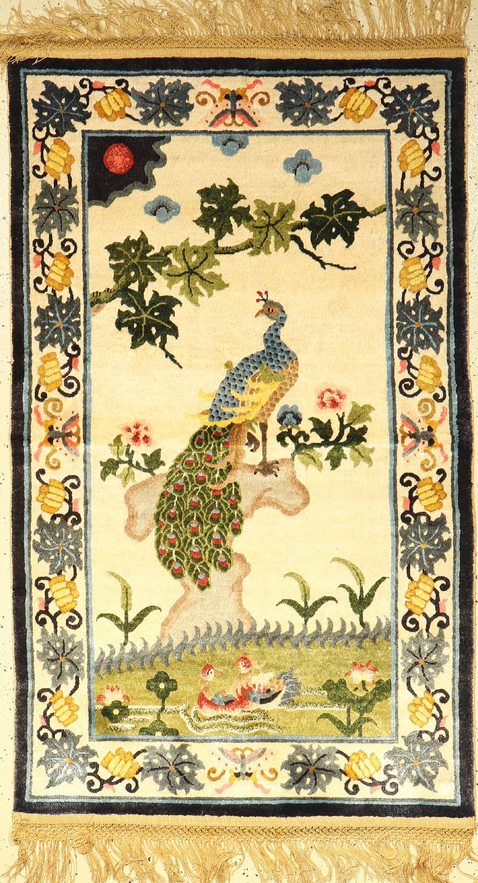 Seidenteppich, China, ca. 30 Jahre, reine Naturseide, ca. 153 x 94 cm, EHZ: 2