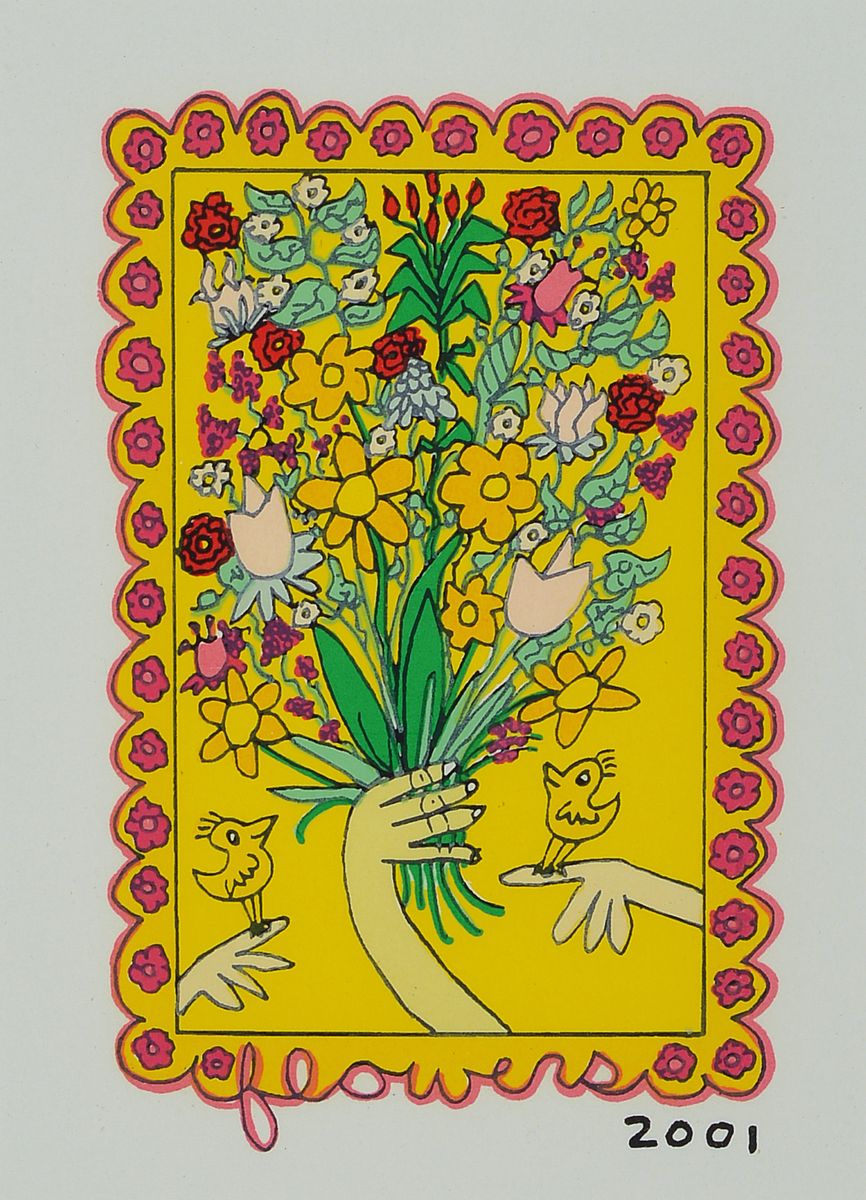 James Rizzi, 1950-2011, Lithografie, dat. 2001, unter Glas gerahmt, Motiv ca. 14x9 cm, gesamt ca. 36x28,5 cm