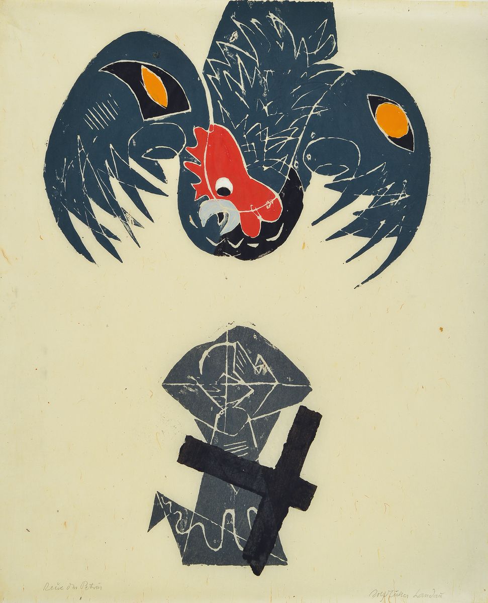 Rolf Müller Landau, 1903-1956, Lithografie auf Seidenpapier, betitelt, sign., ca. 55x45 cm