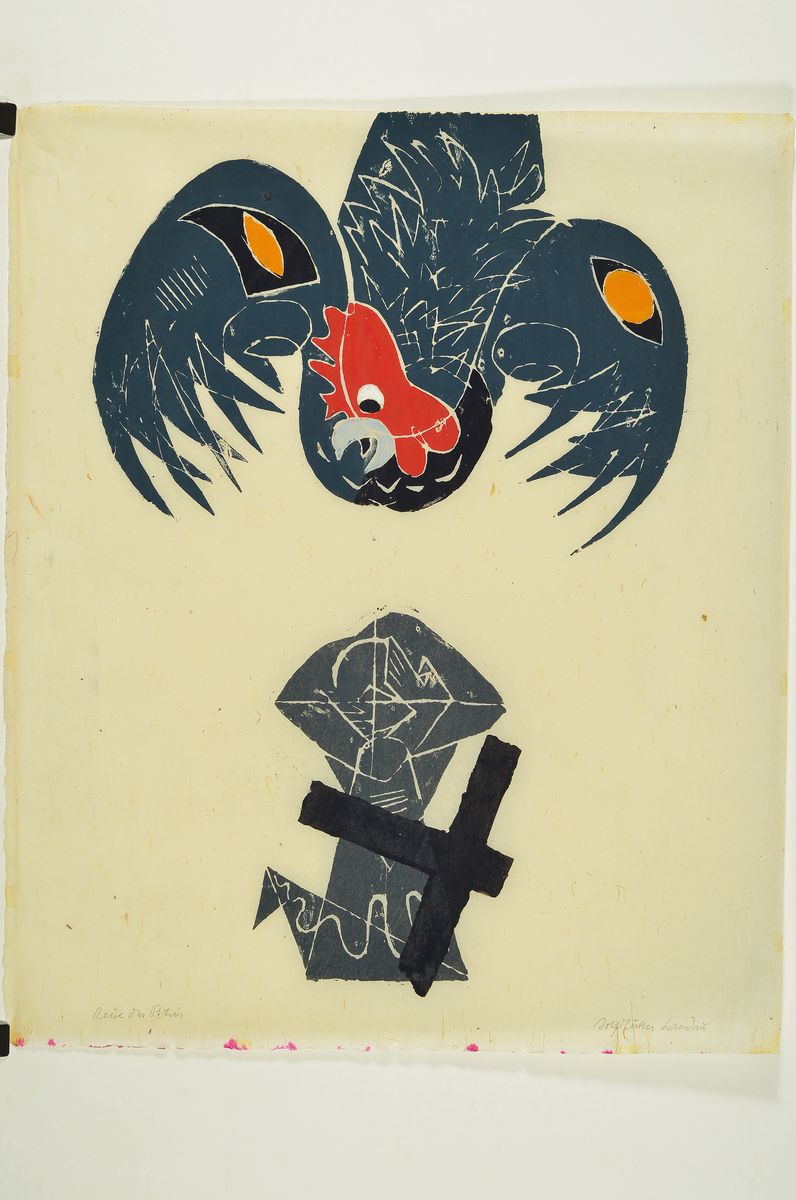 Detail k: Rolf Müller Landau, 1903-1956, Lithografie auf Seidenpapier, betitelt, sign., ca. 55x45 cm