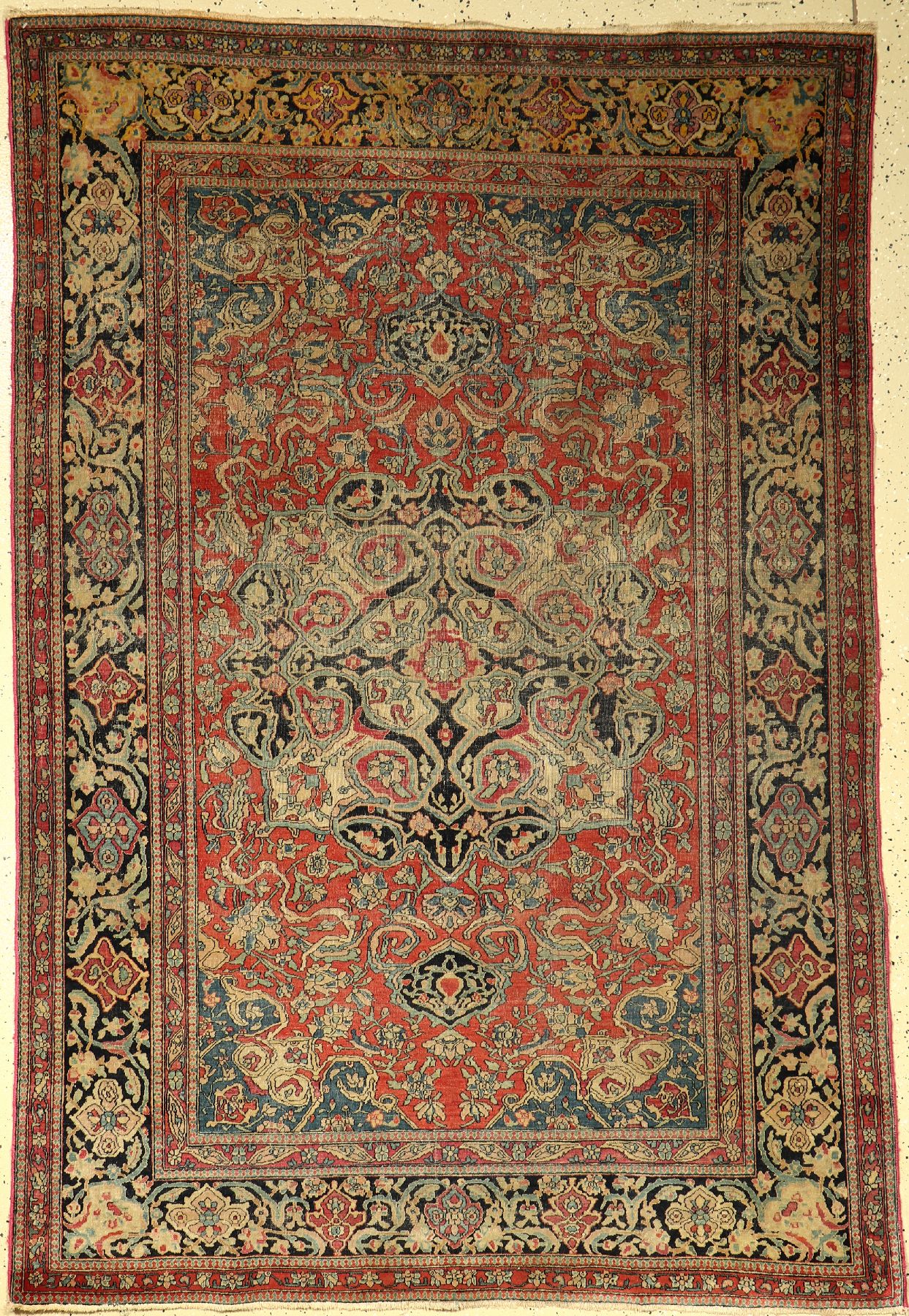 Esfahan antik, Persien, Ende 19.Jhd., Wolleauf Baumwolle, ca. 203 x 137 cm, EHZ: 4