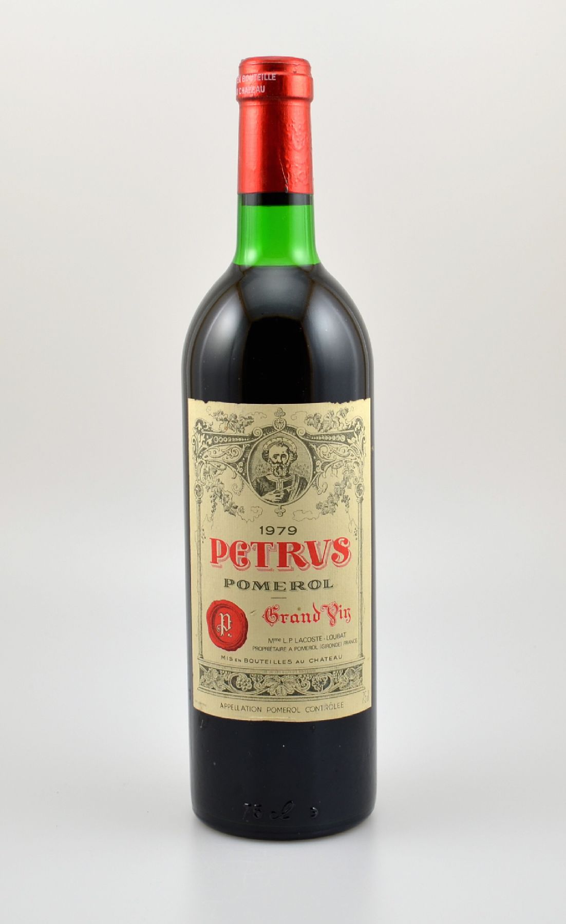 1 Flasche 1979 Petrus, Pomerol, ca. 75 cl, Füllstand: ca. top shoulder, sehr guter Erhaltungszustand, unverkostet, Provenienz: Aus einer privaten ...