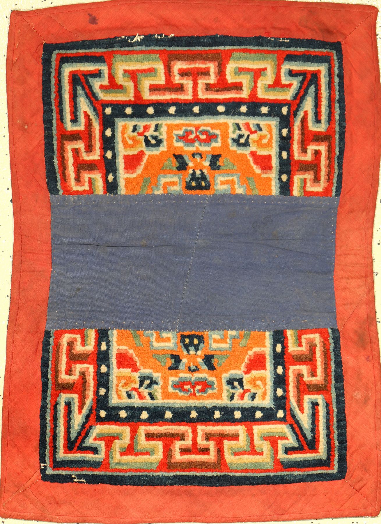 Tibet Sattleauflage, um 1920, Wolle auf Baumwolle, ca. 81 x 58 cm, EHZ: 3-4