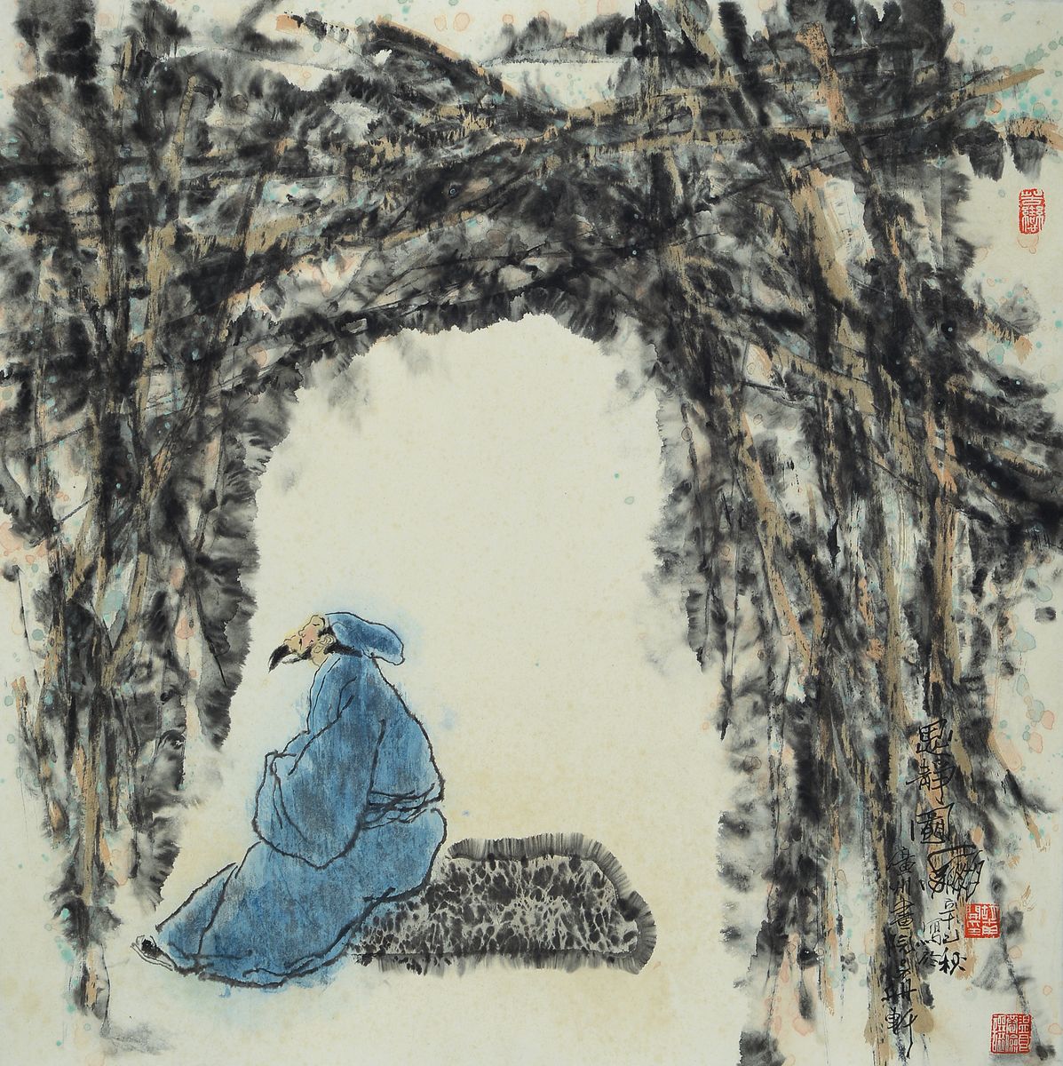 Zhang Zhizhong, Künstler aus Beeing, Dozent an der Beijing Language and Culture University, Ausstellung 2003 in Germersheim, hier: Tuschezeichnung ...
