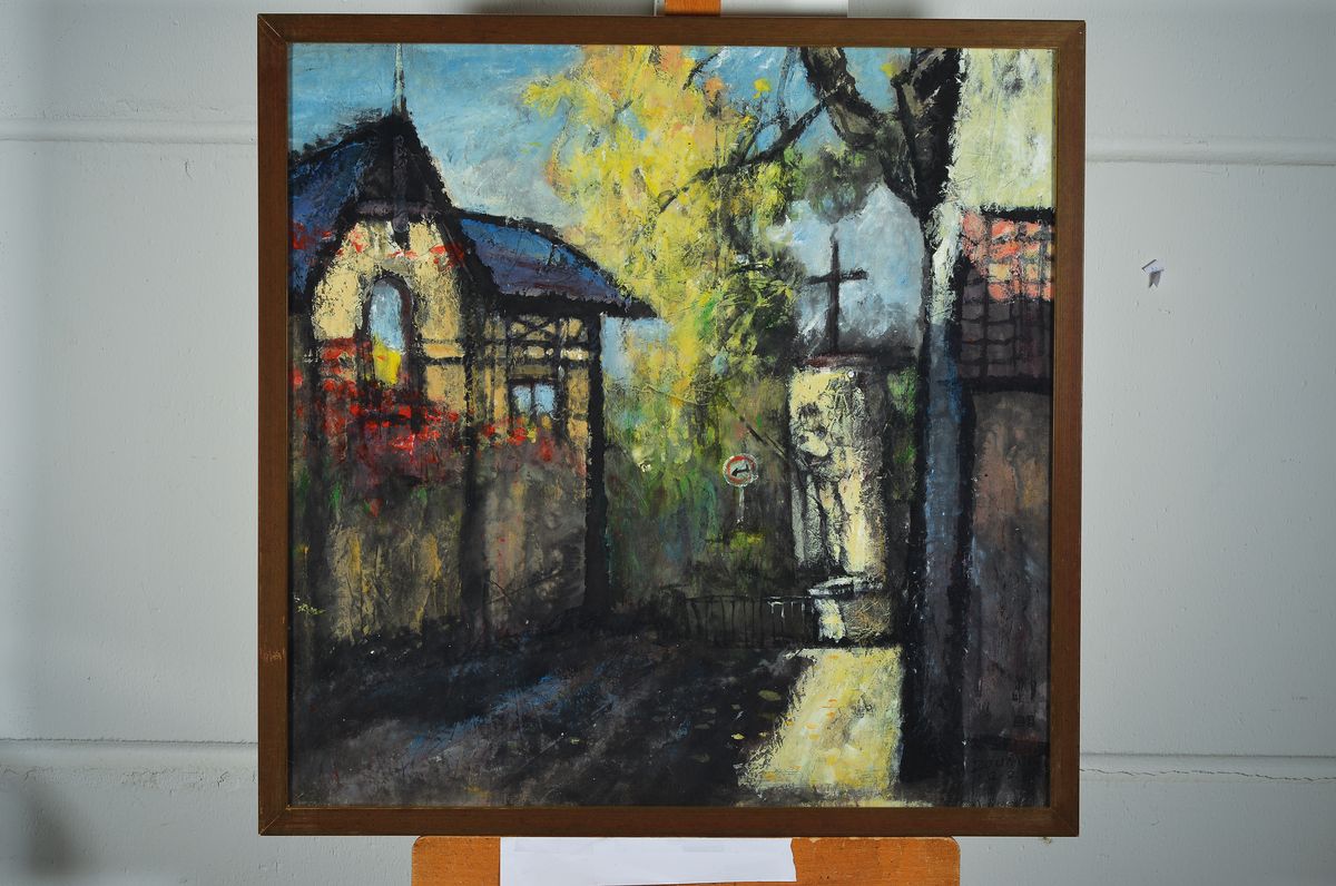 Detail k: Zhang Zhizhong, Künstler aus Beeing, Dozent an der Beijing Language and Culture University, Ausstellung 2003 in Germersheim, hier: Aquarell, ...