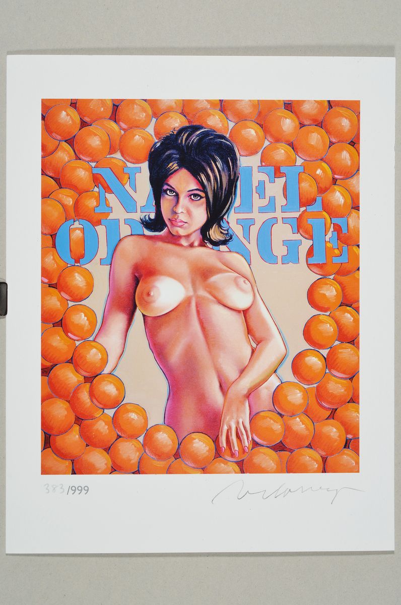 Detail k: Mel Ramos, 1935-2018, Navel Orange, Farboffset, handsigniert und num. 383/999, ca. 28x22cm