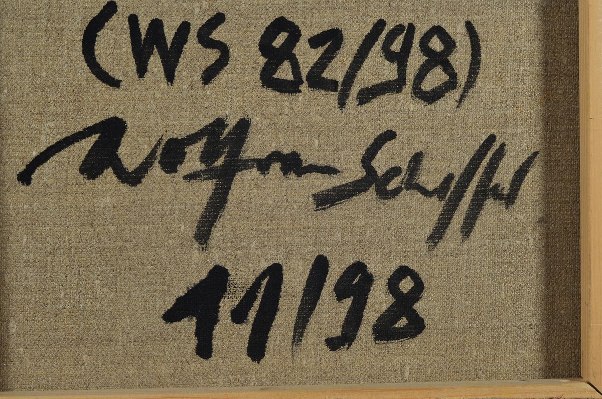 Detail a: Wolfram Scheffel, geb. 1957, Strohrollen, Öl/Lwd, rückseitig signiert, betitelt und dat. 11/98, ca. 35x35cm, R.