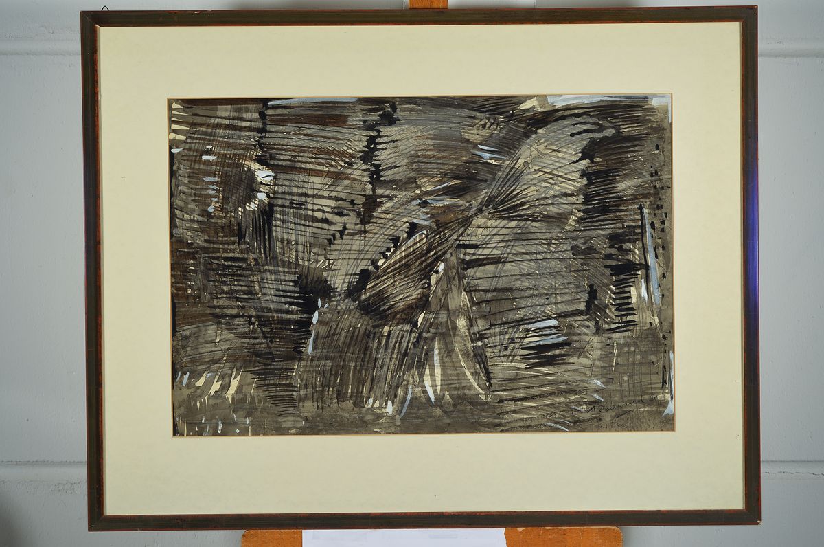 Detail k: Rudi Baerwind, 1910 Mannheim-1982, "Facetten", Tuschezeichnung laviert und partiell weiß gehöht, signiert, betitelt, datiert 60, ca. ...