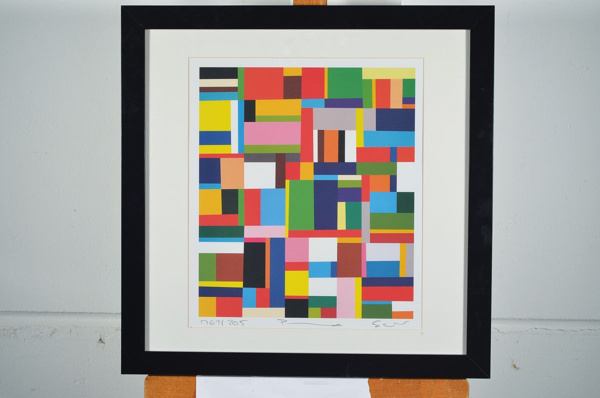 Detail k: Richard Schur, geb. 1971 München, Studium an der Akademie München, hier: Ohne Titel, Farbserigraphie, handsigniert, num. M 61/205, ca. 38x33cm, ...