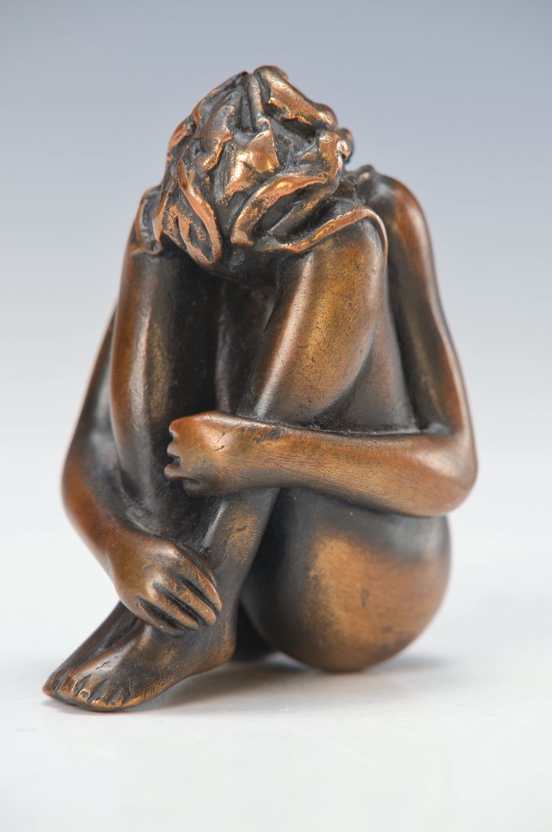 Bruno Bruni, geb. 1935 Gradara/Italien, Bronzeskulptur, braun patiniert, 1994, am Fuß signiert und nummeriert 64/1000, H. ca. 8,5 cm, mit ...