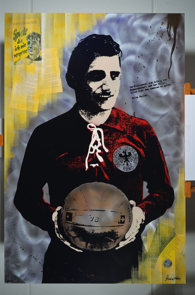 Detail k: Michel Friess, geb. 1970 in Neustadt an der Weinstrasse, schon in seiner Jugend fühlte er sich zur Street-Art hingezogen und konnte sich später vor ...