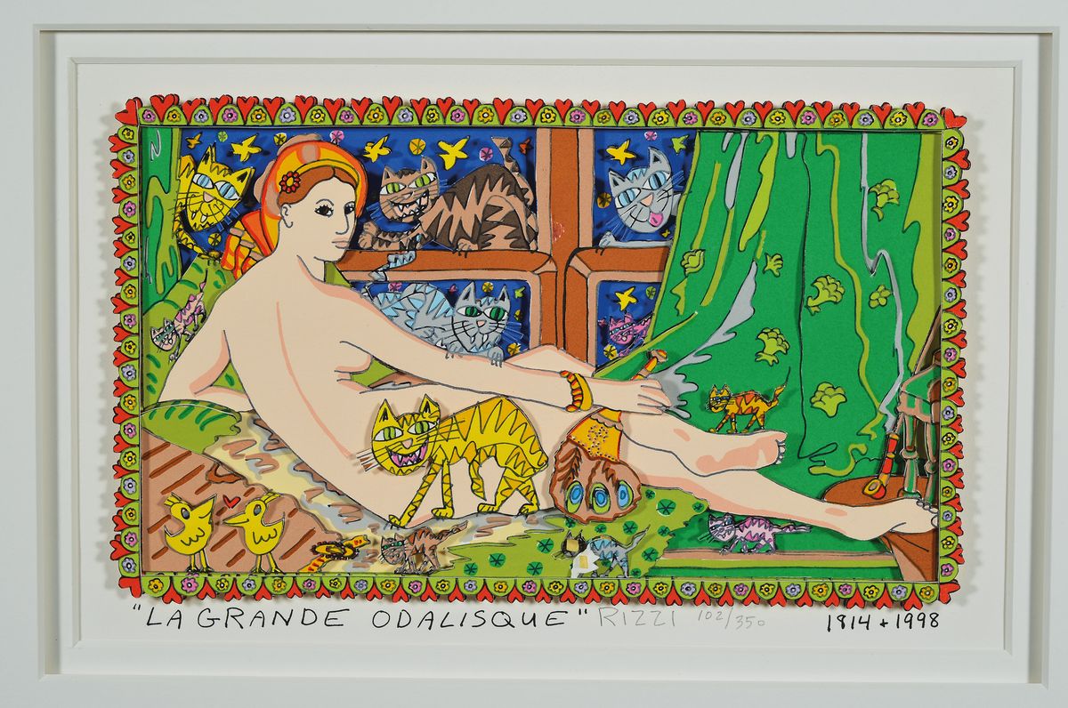 Detail k: James Rizzi, 1950-2011 New York, La Grande Odalisque, 3D-Konstruktion, handsign., num. 102/350, dat., Motiv ca. 16,5x27,5 cm, gesamt ca. 37x48,5 cm, ...