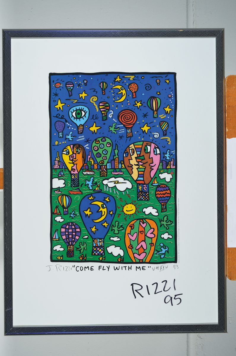 Detail k: James Rizzi, 1950-2011 New York, Come fly with me, sign., num., dat., unter Glas gerahmt, Motiv ca. 46x30, gesamt ca. 74x54 cm