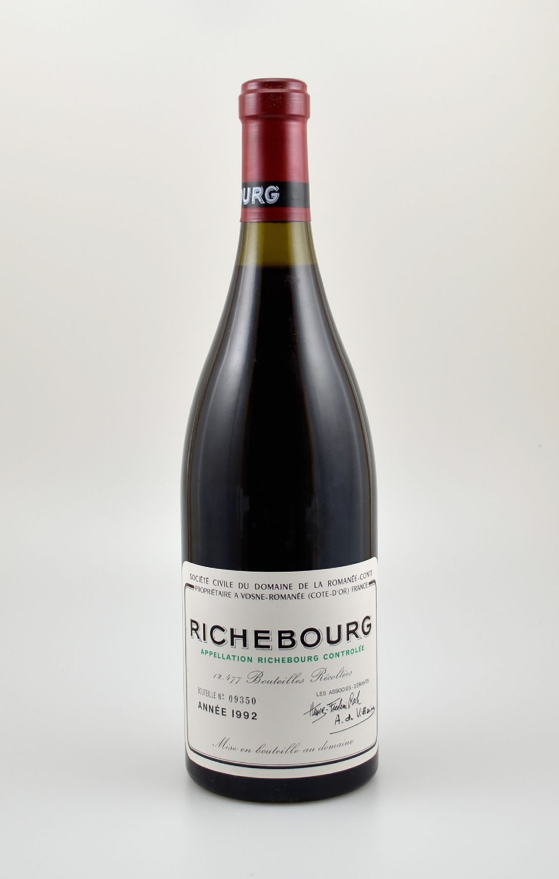 1 Flasche 1992 Richebourg Grand Cru, Domainede La Romanee-Conti, ca. 75 cl, 13 % Vol., Abstand zwischen Kapsel und Wein: ca. 1,5 cm, hervorragender ...