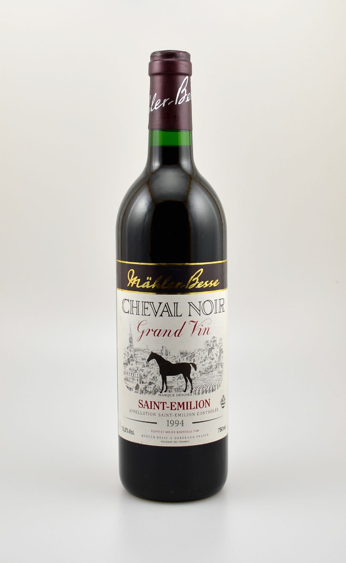 6 Flaschen 1994 Mahler-Besse Cheval Noir, Saint-Emilion, je ca. 75 cl, 12,5 % Vol., Füllstände: je into neck, Etiketten bei 2 Flaschen min. besch., ...