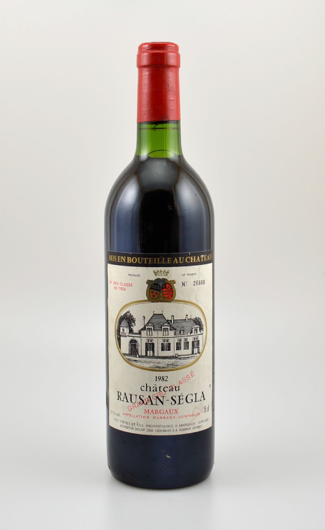 1 Flasche 1982 Chateau Rausan-Segla, Margaux, Grand Cru Classe, ca. 75 cl, 12 % Vol., Füllstand: ca. top shoulder, guter Erhaltungszustand, ...